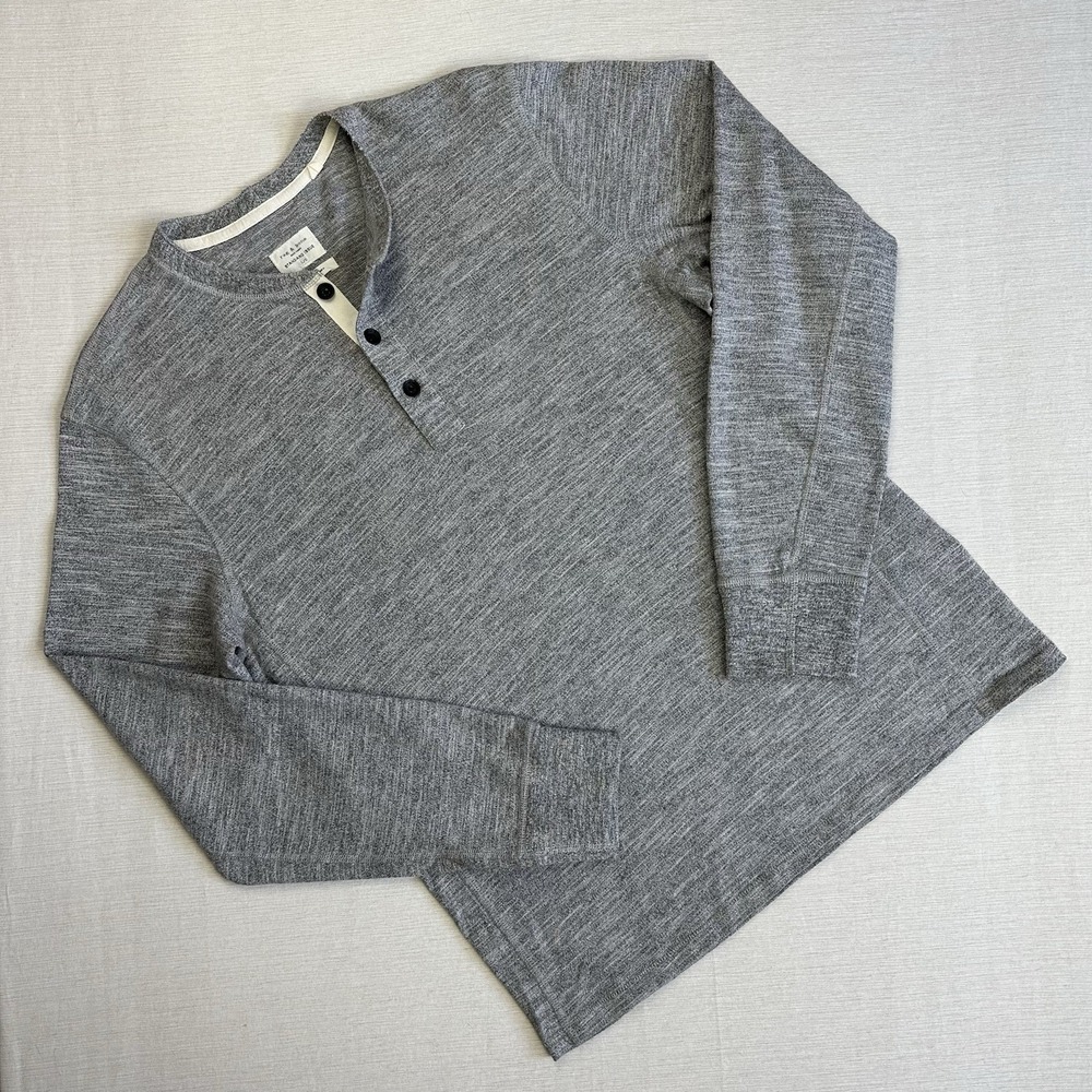 Rag & Bone Henley Long Sleeve Shirt Men Size Large Standard Issue Gray Peru